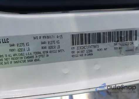 2015 Dodge Charger R/T z USA, uszkodzony, nr VIN 2C3CDXCT1FH778073